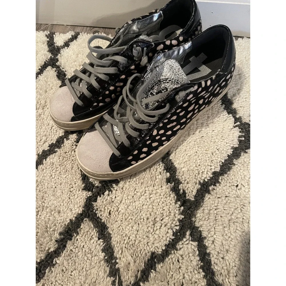 P448 John Sneakers  Spotted Calf Hair W Silver Accent  Size 41